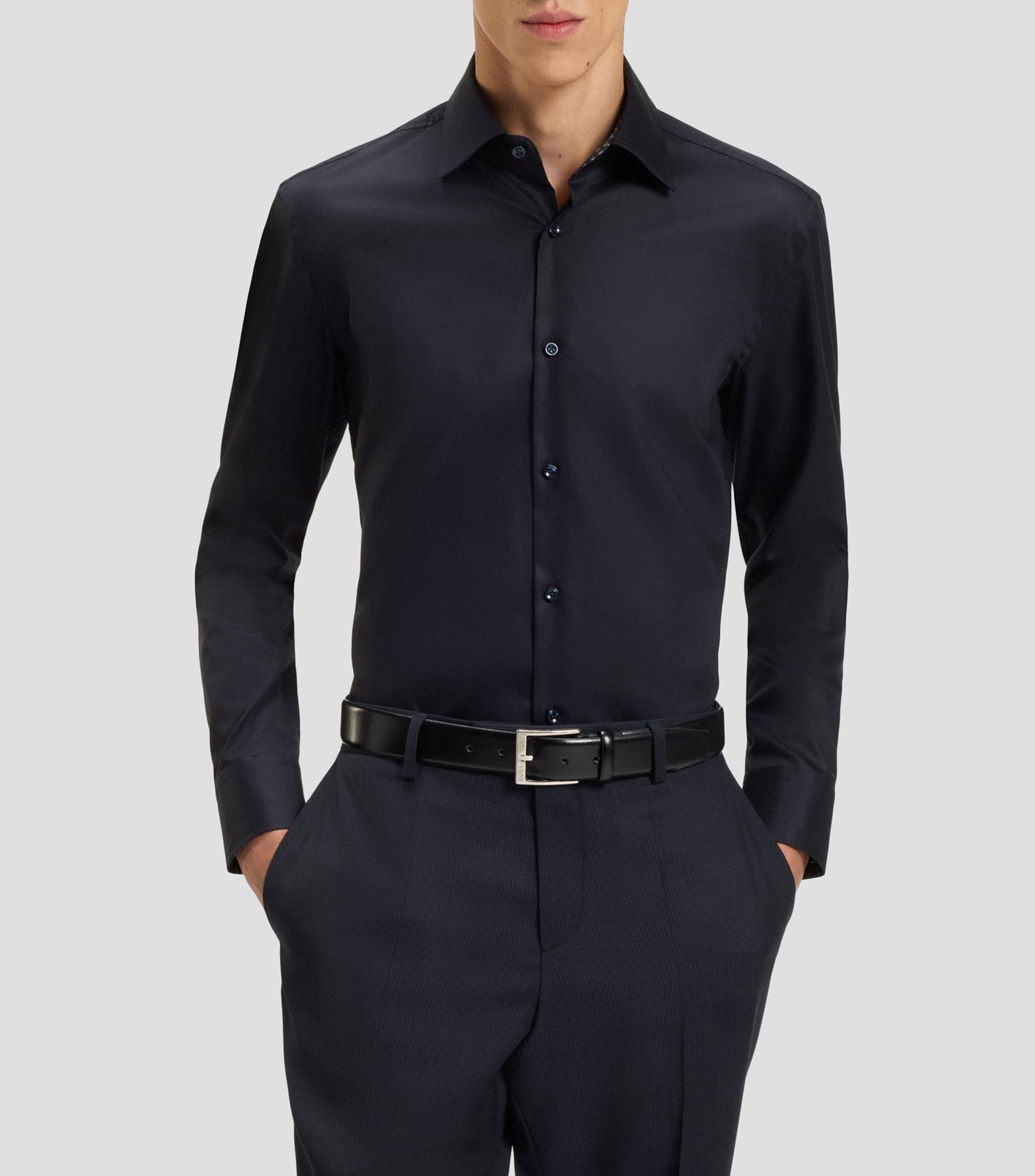 Camisa en popelín de algodón Hombre